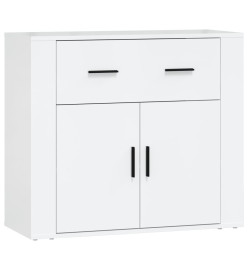 Buffet Blanc brillant 80x33x70 cm Bois d'ingénierie