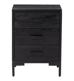 Table de chevet Noir 40x30x55 cm Bois de pin massif