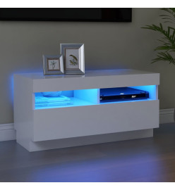 Meuble TV avec lumières LED blanc 80x35x40 cm
