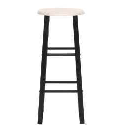 Tabourets de bar lot de 2 noir MDF