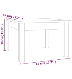 Table basse Gris 45x45x30 cm Bois massif de pin