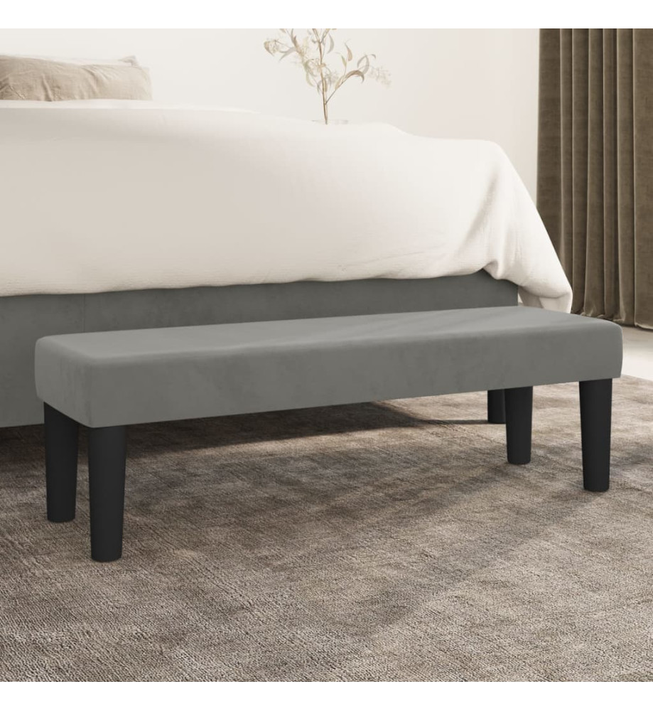 Banc Gris clair 100x30x30 cm Velours