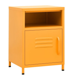 Tables de chevet 2 pcs Jaune moutarde 35x35x51 cm Acier