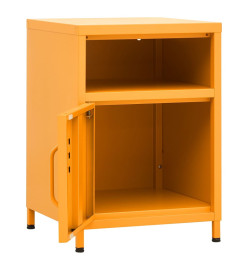 Tables de chevet 2 pcs Jaune moutarde 35x35x51 cm Acier