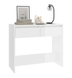 Table console Blanc brillant 89x41x76,5 cm Acier