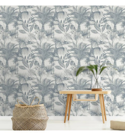 DUTCH WALLCOVERINGS Papier peint Kidatu Bleu et blanc