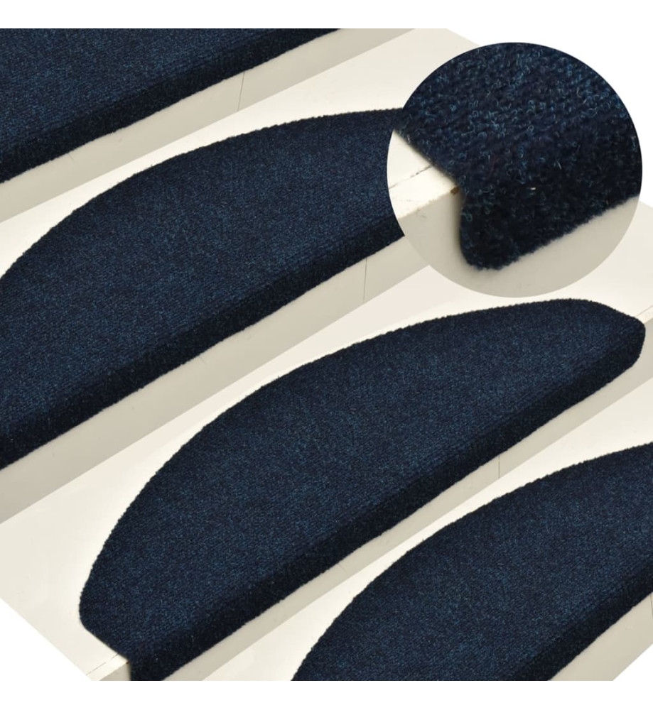 Tapis autoadhésifs de marches 10 pcs Bleu 65x21x4 cm Aiguilleté