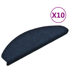 Tapis autoadhésifs de marches 10 pcs Bleu 65x21x4 cm Aiguilleté