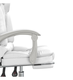 Fauteuil de massage inclinable de bureau Blanc Similicuir