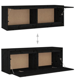 Meubles TV 2 pcs Noir Bois massif de pin