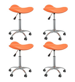 Chaises pivotantes à manger lot de 4 orange similicuir