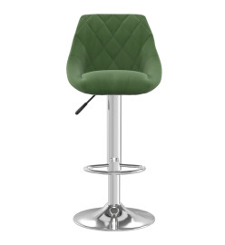 Tabourets de bar lot de 2 vert foncé velours