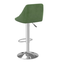 Tabourets de bar lot de 2 vert foncé velours