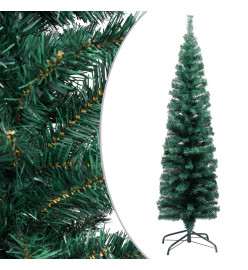 Sapin de Noël artificiel mince pré-éclairé et boules vert 120cm