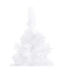 Arbre de Noël artificiel d'angle LED et boules Blanc 150 cm PVC