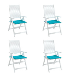 Coussins de chaise de jardin lot de 4 turquoise 50x50x3cm tissu