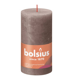 Bolsius Bougies pilier rustiques Shine 4 pcs 130x68 mm Taupe rustique