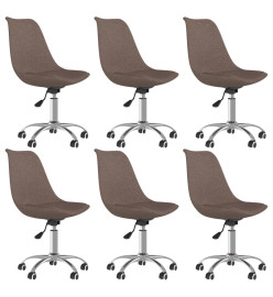 Chaises pivotantes à manger lot de 6 taupe tissu