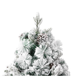 Sapin de Noël pré-éclairé avec neige floquée/cônes 225cm PVC/PE