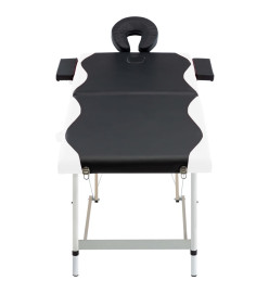 Table de massage pliable 2 zones Aluminium Noir et blanc