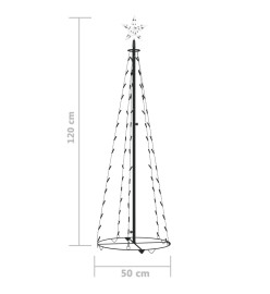 Sapin de Noël cône 70 LED blanc froid Décoration 50x120 cm