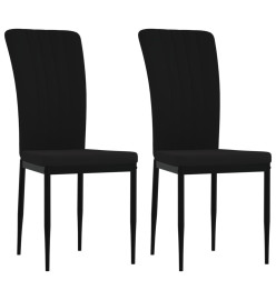 Chaises à manger lot de 2 Noir Velours