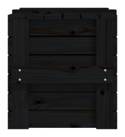 Boîte de rangement Noir 58x40,5x42 cm Bois massif de pin