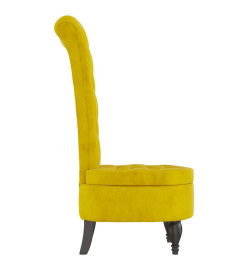 Chaise à dossier haut jaune velours conception de bouton