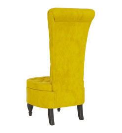 Chaise à dossier haut jaune velours conception de bouton