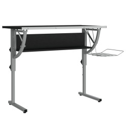 Bureau d'artisanat noir et gris 110x53x(58-87) cm