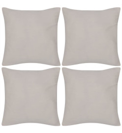 Housses de coussin Coton 4 pcs Beige 40x40 cm