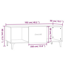 Table basse Noir 102x50x40 cm Bois d'ingénierie