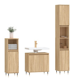 Ensemble de meubles de salle de bain 3 pcs chêne sonoma