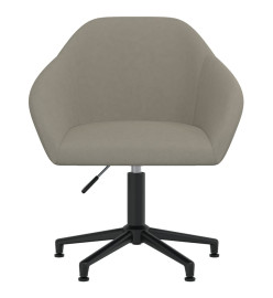 Chaise pivotante de bureau Gris clair Velours