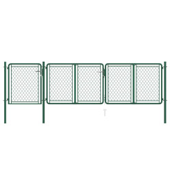 Portail de jardin Acier 75x395 cm Vert