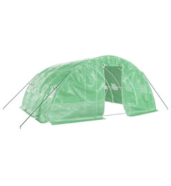 Serre avec cadre en acier vert 20 m² 5x4x2,3 m