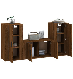 Ensemble de meubles TV 3 pcs Chêne marron Bois d'ingénierie