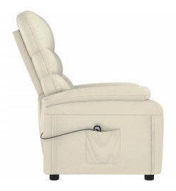 Fauteuil inclinable électrique Crème Similicuir