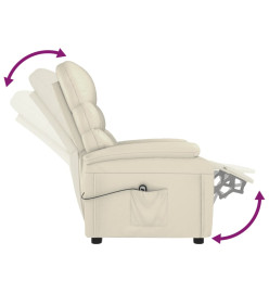 Fauteuil inclinable électrique Crème Similicuir