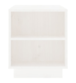 Meuble TV Blanc 110x35x40,5 cm Bois de pin massif