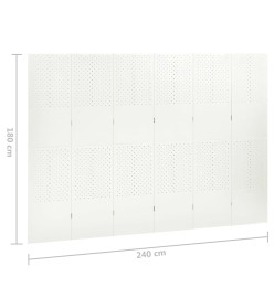 Cloisons de séparation 6 panneaux 2 pcs Blanc 240x180 cm Acier