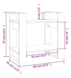 Bibliothèque/Cloison Marron miel 60x35x57 cm Bois massif