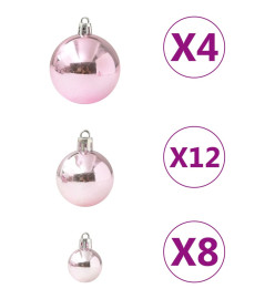 Ensemble de boules de Noël 100 pcs Rose