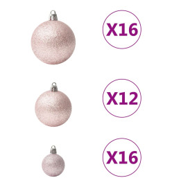 Ensemble de boules de Noël 100 pcs Rose