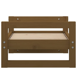 Lit pour chien Marron miel 55,5x45,5x28 cm Bois de pin solide