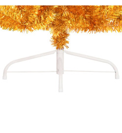 Demi sapin de Noël artificiel avec support doré 240 cm PET
