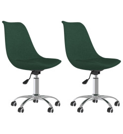 Chaises pivotantes à manger lot de 2 vert foncé tissu