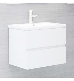 Ensemble de meubles de salle de bain Blanc brillant Aggloméré