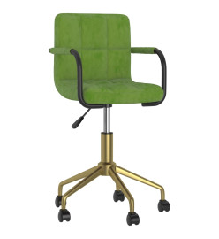 Chaise pivotante de salle à manger Vert clair Velours