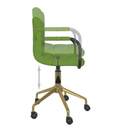 Chaise pivotante de salle à manger Vert clair Velours